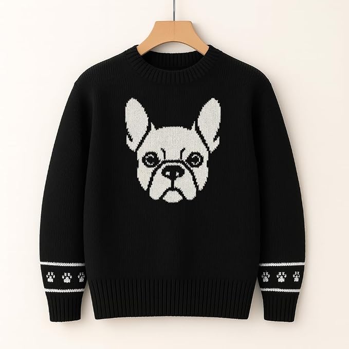 Custom Dog Knit Sweater for Women Personalized Pet Paw Print Pullover Dog Mom - Image 4