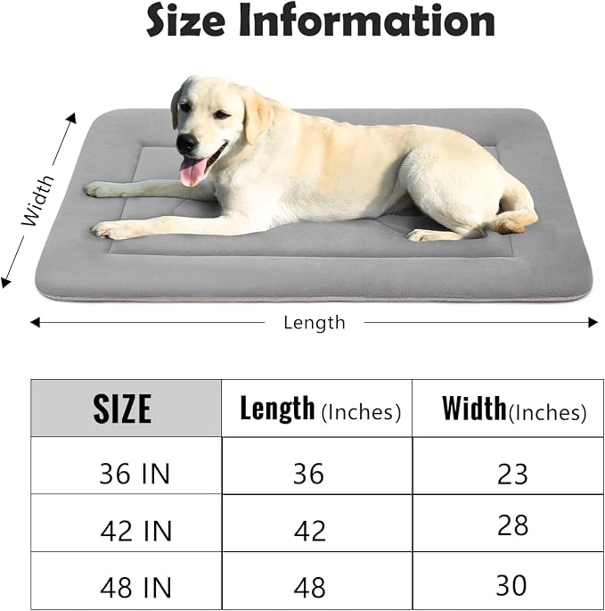 JoicyCo Large Dog Bed Soft Dog Crate Pad Mat 42 in Non-Slip Bottom Washable Dog - Image 6