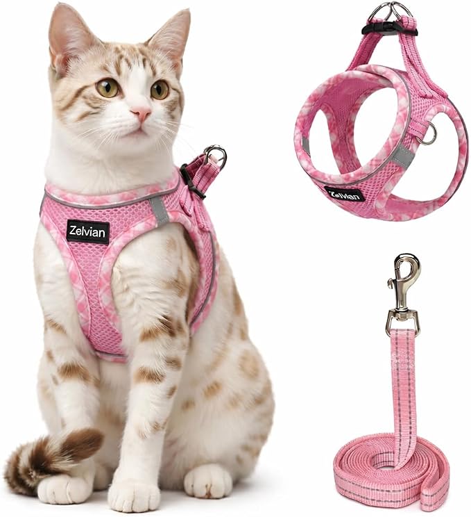 Cat Harness and Leash Set for Walking, Escape Proof Adjustable Soft Mesh Kitten by Unknown