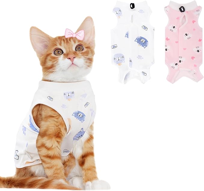 2 PCS Cat Recovery Suit Female Cat Onesie by Coppthinktu