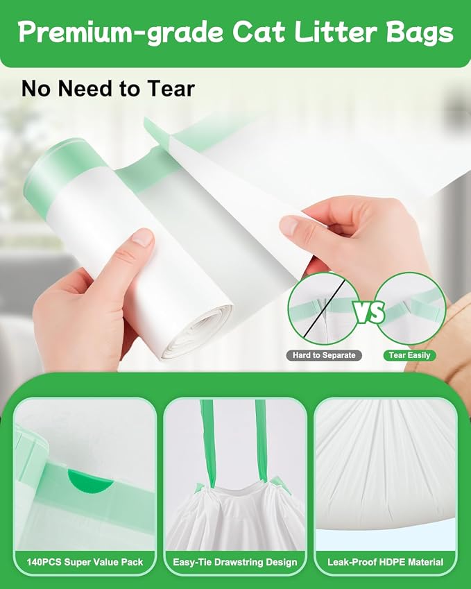 140 Count Cat Litter Box Liners Compatible - Image 4