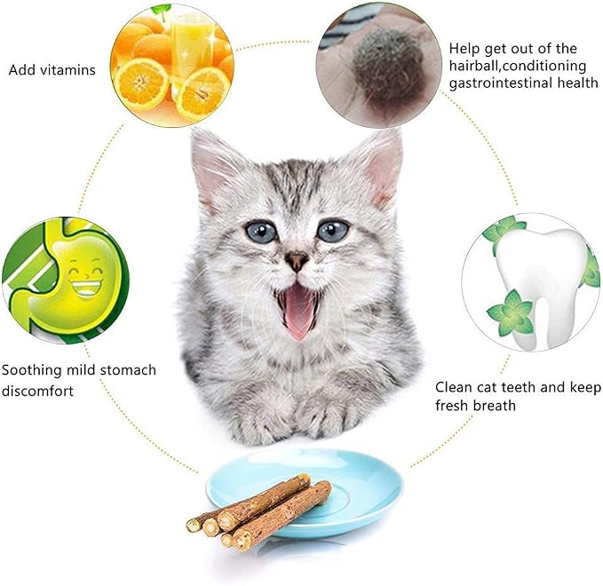 10 PCS Cat Catnip Sticks, Natural Matatabi Silvervine Sticks - Image 2
