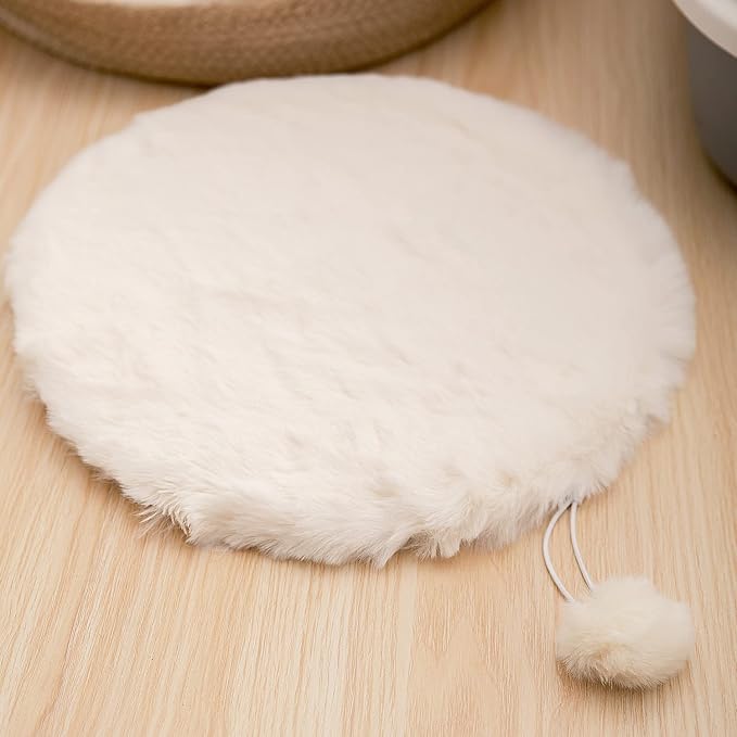 SHENGOCASE 2-Pack 18" Round Faux Rabbit Fur Cat Dog Bed Cushion Pad Mat - Image 2