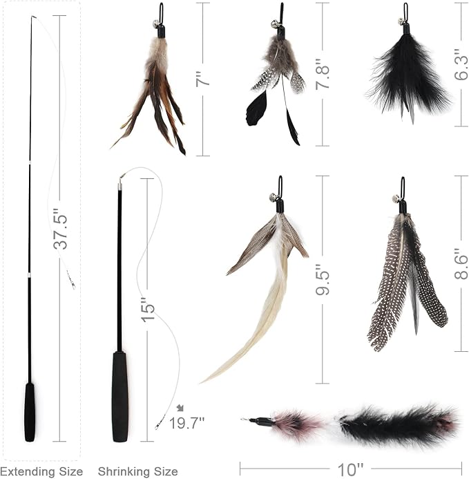 SONGWAY Interactive Cat Feather Toy Set - Image 6