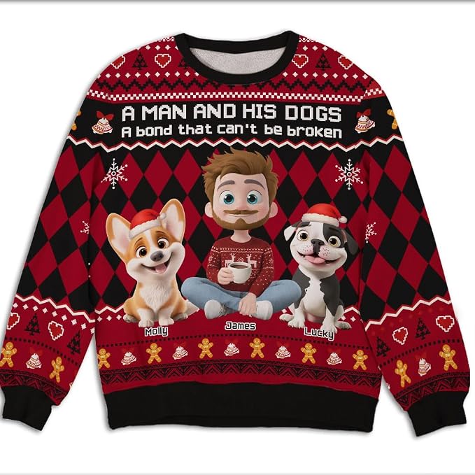 Wrappiness A Girl And Her Dog Christmas Sweatshirt by Wrappiness
