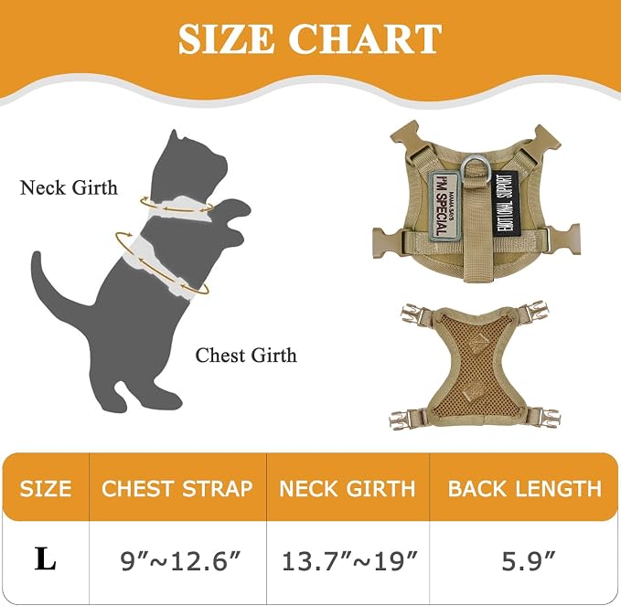 Tactical Cat Harness for Walking Escape Proof, Soft Mesh Adjustable Pet Vest - Image 7