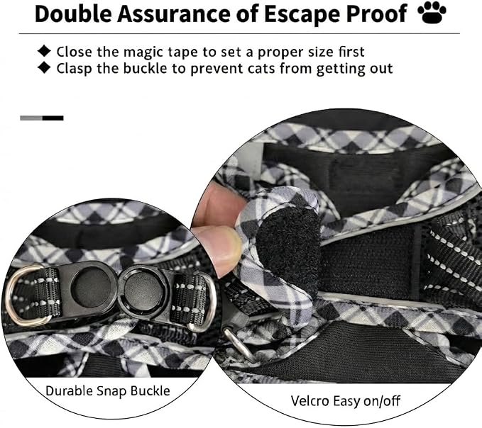 Cat Harness and Leash Set for Walking, Escape Proof Adjustable Soft Mesh Kitten - Image 5