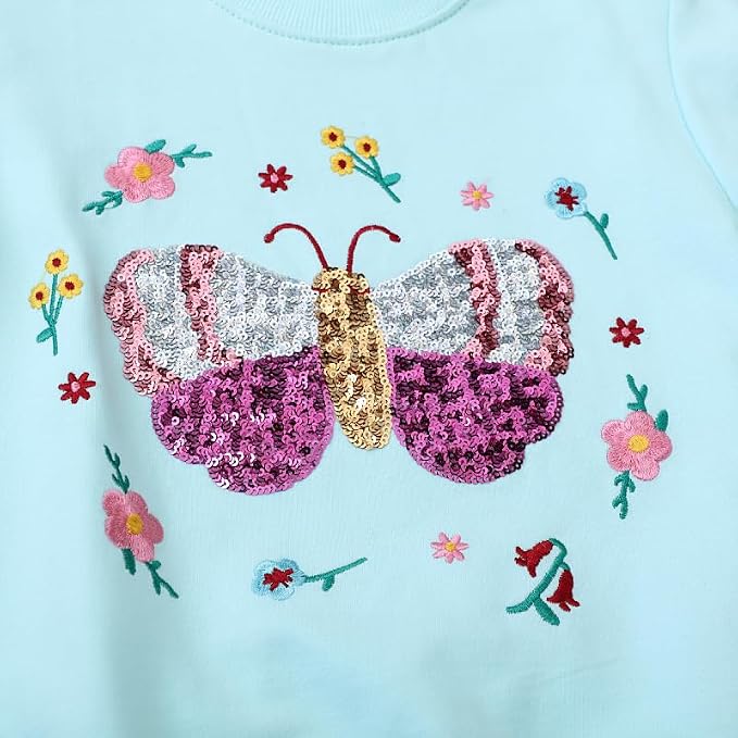 RETSUGO Toddler Baby Girls Sweatshirts Casual Pullover Crewneck Winter Long - Image 4