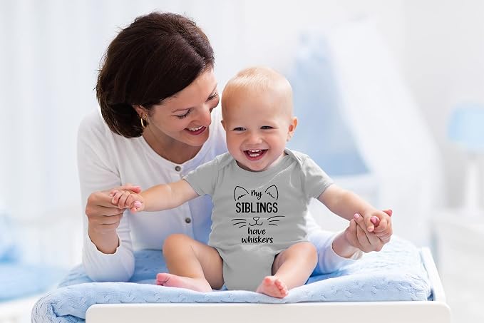 AW Fashions My Siblings Have Whiskers Baby Bodysuit Funny Cute Infant Outfit - Image 6