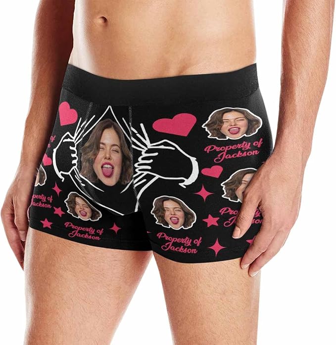 M YESCUSTOM Custom Faces Funny Short Briefs Gift - Image 2