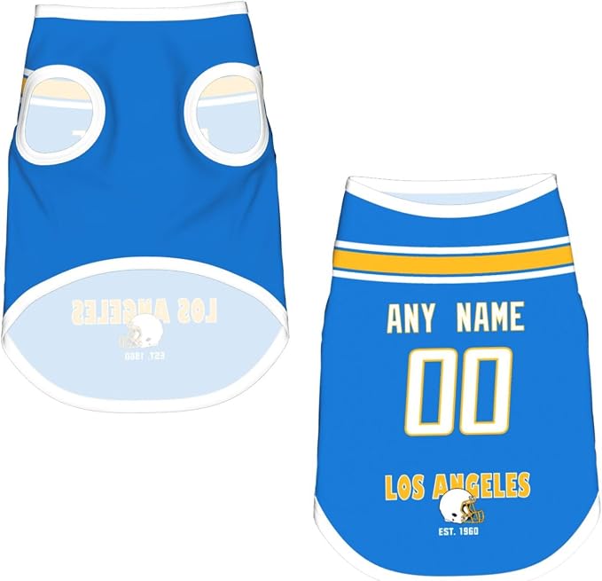 Los Angeles Dog Clothes Jersey Pet Jersey Customized Any Name & Number S-5XL - Image 4