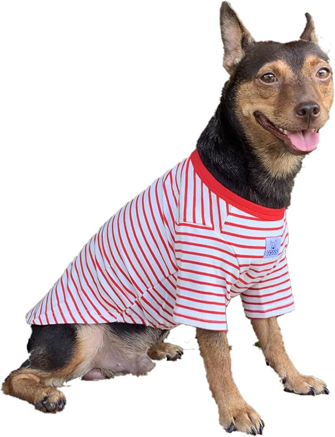 YQYS Pet T-Shirts Thick Striped Cotton Tee Shirt by YQYS-SmallDogClothing