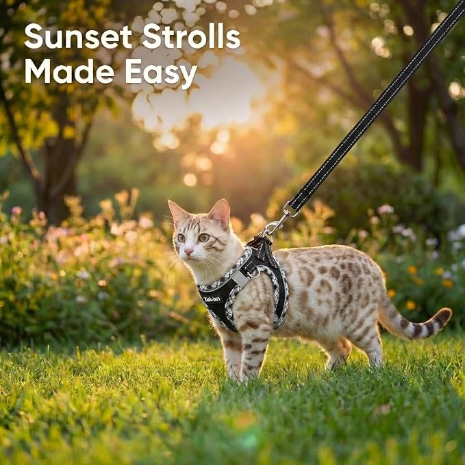 Cat Harness and Leash Set for Walking, Escape Proof Adjustable Soft Mesh Kitten - Image 8