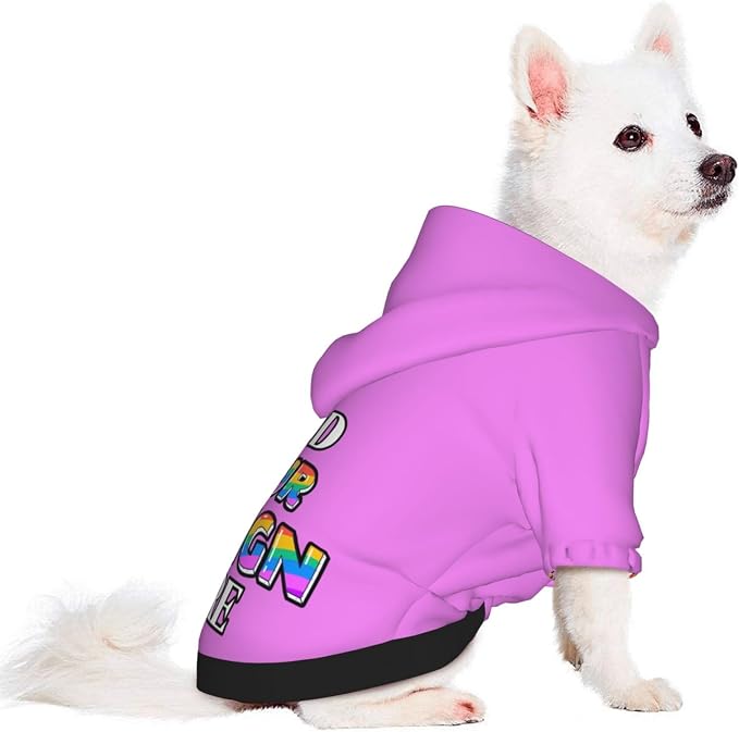 Custom Dog Hoodie for Small Pets, Personalized Photo Text Pet Warm Pullover - Image 2