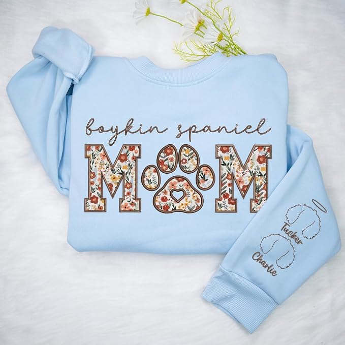CHILLEVER Personalized Embroidered Dog Mom Sweatshirt, Dog Mama Crewneck - Image 8