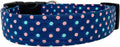 Blue Polka Dots Dog Collar by Collars+by+Design