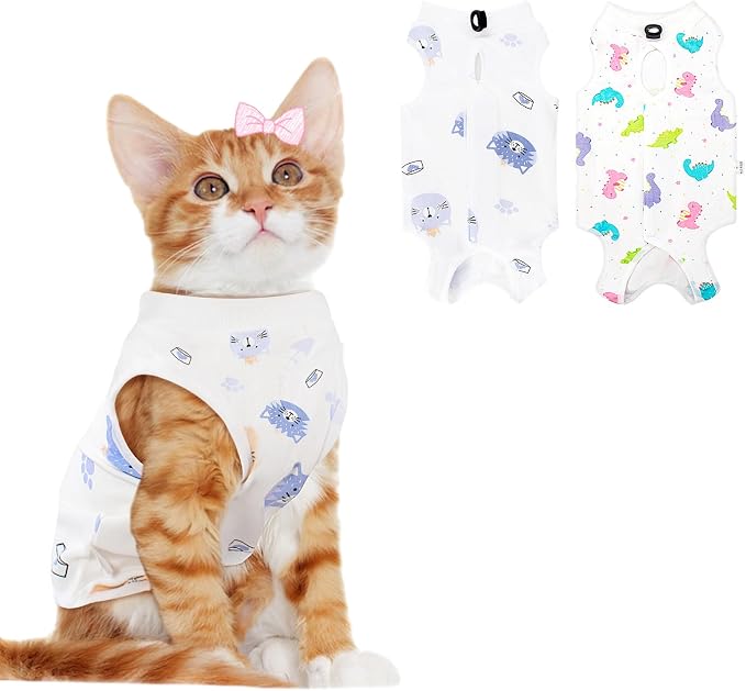 2 PCS Cat Recovery Suit Female Cat Onesie by Coppthinktu