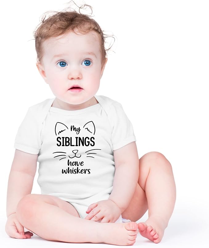 AW Fashions My Siblings Have Whiskers Baby Bodysuit Funny Cute Infant Outfit - Image 2