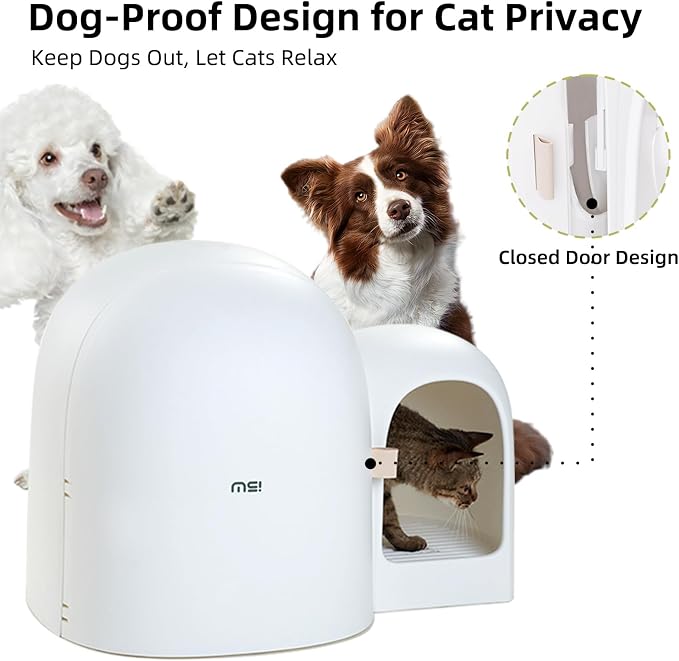 MS!MAKE SURE Cat Litter Box, Large Covered Hidden Dog Proof Closed Modern Cat - Image 3