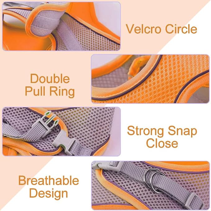 Cat Harness and Leash Set Soft Adjustable Escape Proof Cat Leash Breathable - Image 3