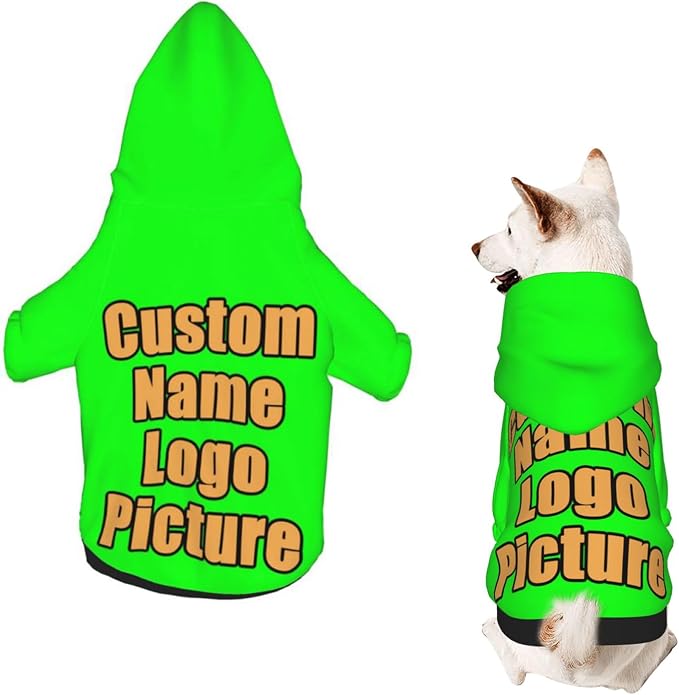 Customized Hoodie for Small Cats Add Your Design Photo Text Logo Custom Dog by AEKSCOH