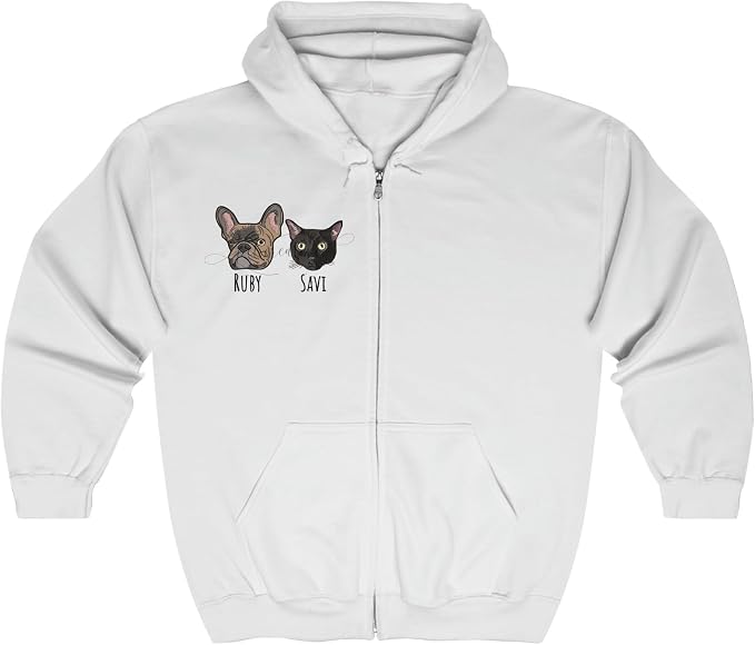 GODMERCH Custom Embroidered Pet Portrait Zip Hoodie From Photo, Personalized - Image 4