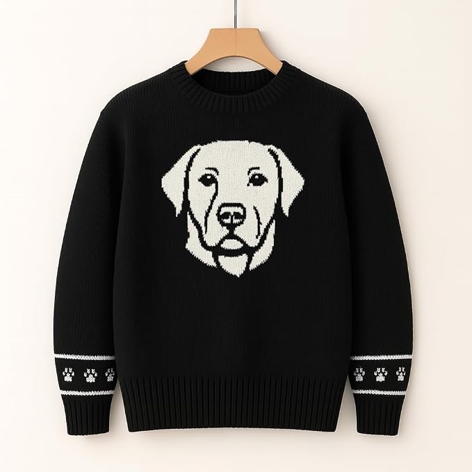 Custom Dog Knit Sweater for Women Personalized Pet Paw Print Pullover Dog Mom - Image 4