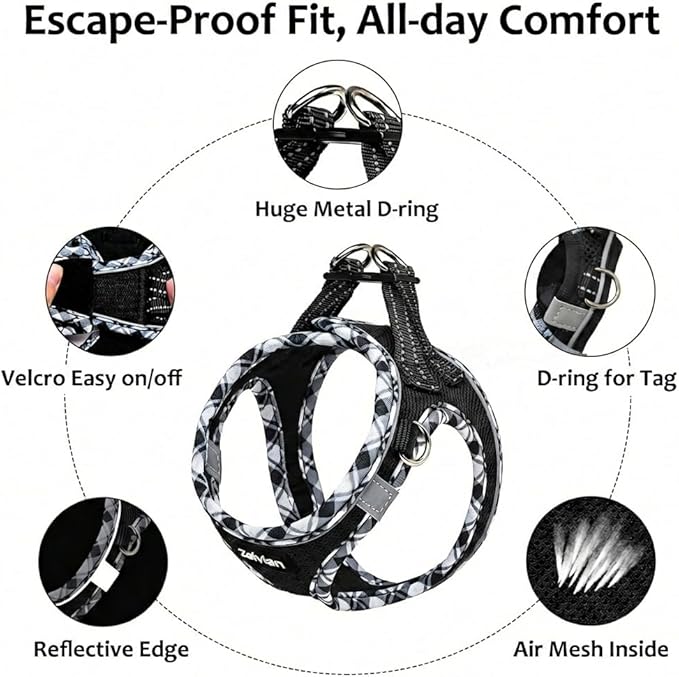 Cat Harness and Leash Set for Walking, Escape Proof Adjustable Soft Mesh Kitten - Image 3