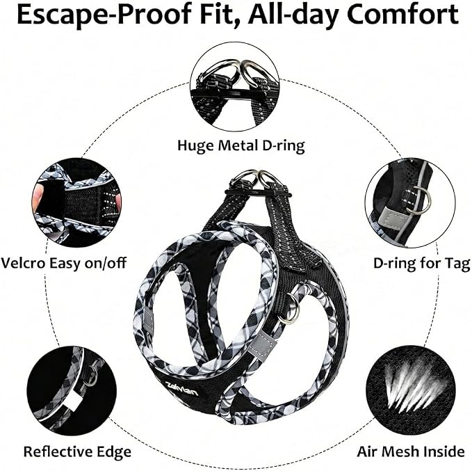 Cat Harness and Leash Set for Walking, Escape Proof Adjustable Soft Mesh Kitten - Image 3
