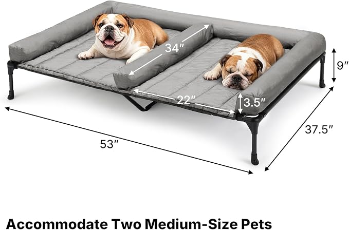 Veehoo Cooling Raised Dog Beds + Waterproof Double Dog Bed Cushion - Image 6