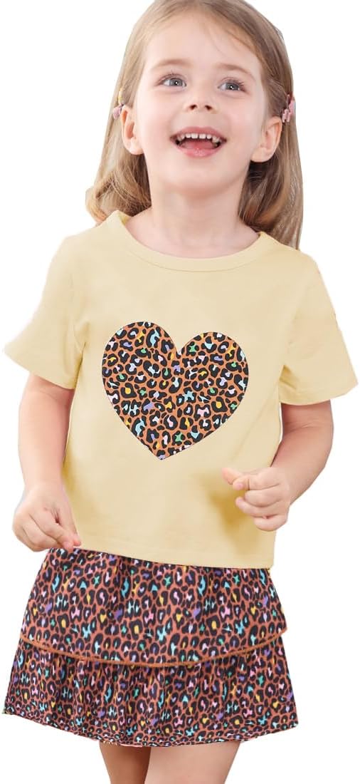 Akyzic Little Girl Skirt Outfit Two Piece Spring Summer Outfit Butterfly Dress - Image 2