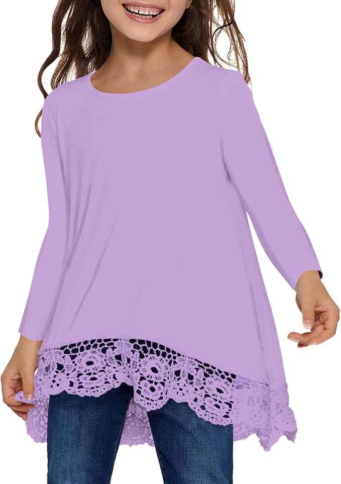 storeofbaby Girls Casual Tunic Tops Short Sleeve Loose Soft Blouse T-Shirt - Image 2