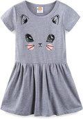 Mud Kingdom Little Girls Dresses Cotton Summer Holiday Cute Cat Dress Short by MudKingdom