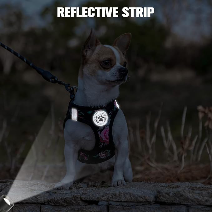 BEAUTYZOO Step in Dog Harness and Leash Set, Floral Pattern Reflective Dog - Image 6