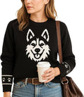 Custom Dog Knit Sweater for Women Personalized Pet Paw Print Pullover Dog Mom by GrewearFashion