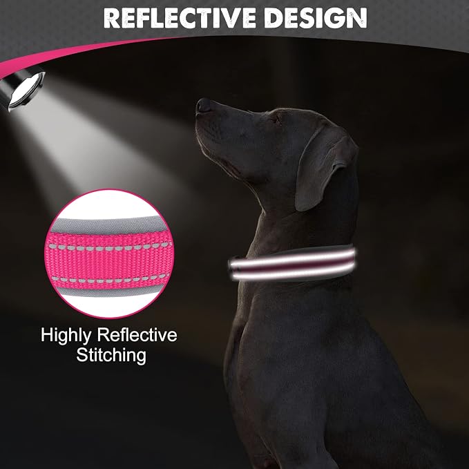 Joytale Dog Collar for Large Dogs, Neoprene Padded and Adjustable, Reflective - Image 4