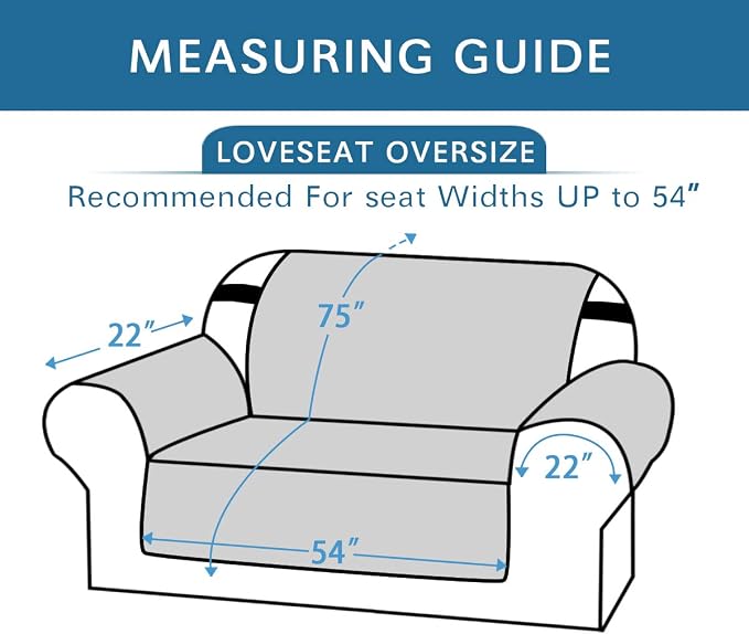H.VERSAILTEX Loveseat Slipcover Reversible Loveseat Cover Seat Width Up to 54" - Image 2