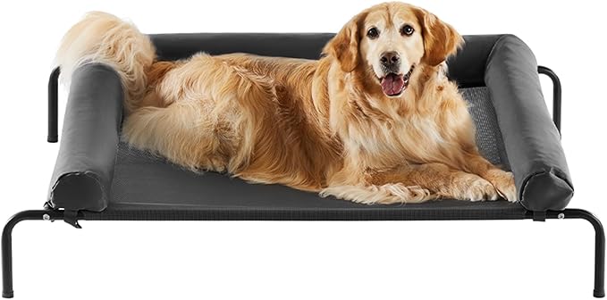 RRPETHOME Large Elevated Cooling Dog Bed, Raised Dog Cot Beds by RRPETHOME