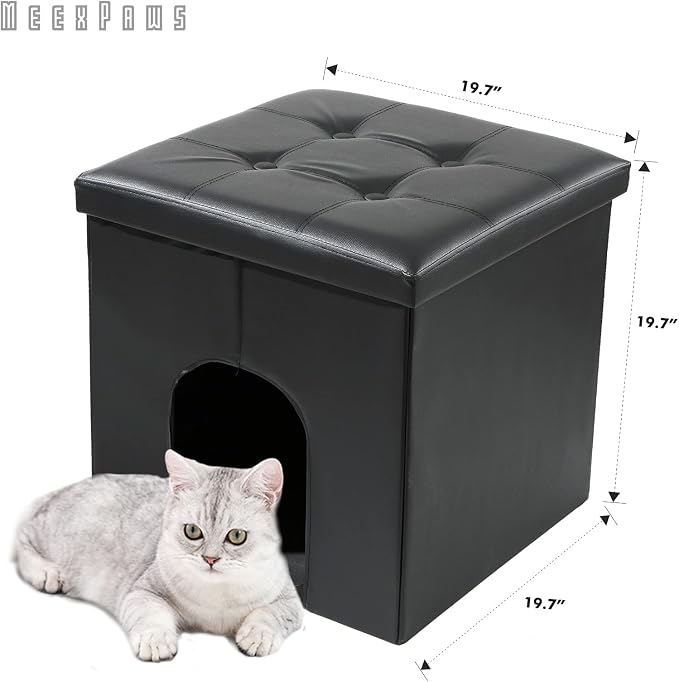 MEEXPAWS Cat Litter Box Enclosure Furniture Hidden, Cat Washroom Bench Storage - Image 2
