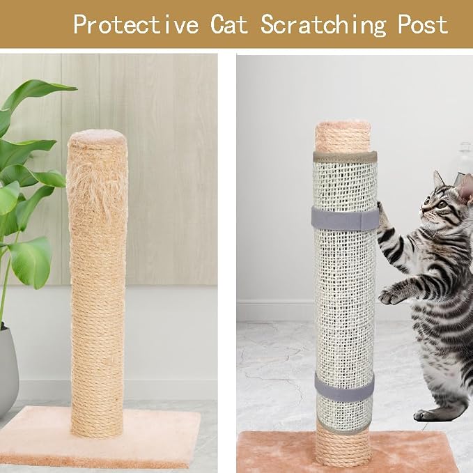 Cat Nail File Scratcher Wrapped Around a Cat Scratching Post, 16.73"×13.38" - Image 5