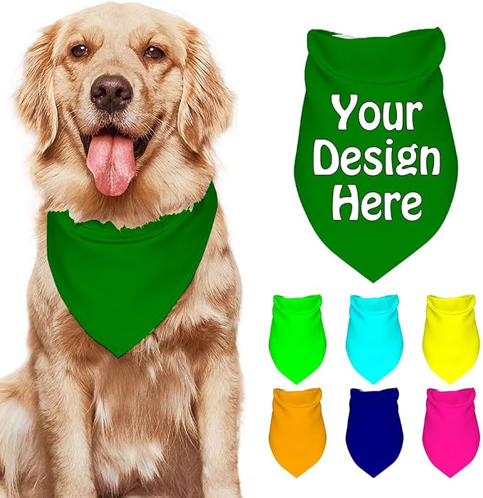 Personalized Dog Scarf Add Your Design Custom Dog Bandanas by VYXONIA