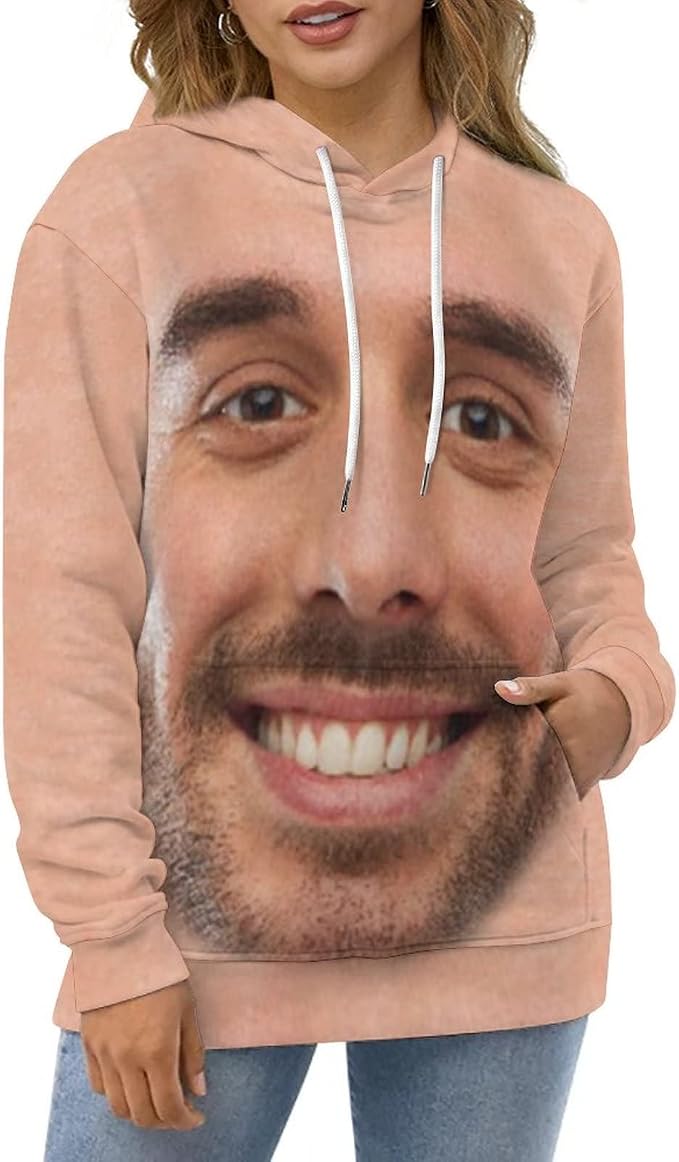 Artsadd Custom Face Unisex athletic Pockets Sweatshirt Loose Hoodie Custom - Image 4