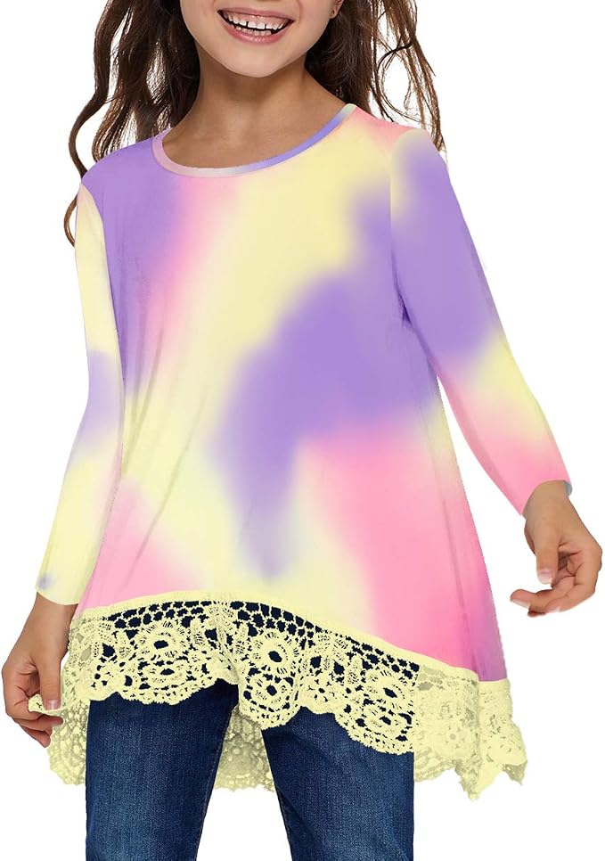 storeofbaby Girls Casual Tunic Tops Short Sleeve Loose Soft Blouse T-Shirt - Image 2