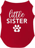 Little Sister Heart Paw Dog Tee Shirt Sizes by TeesTails