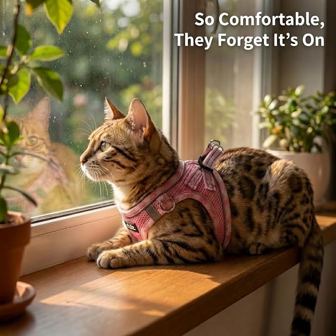 Cat Harness and Leash Set for Walking, Escape Proof Adjustable Soft Mesh Kitten - Image 9
