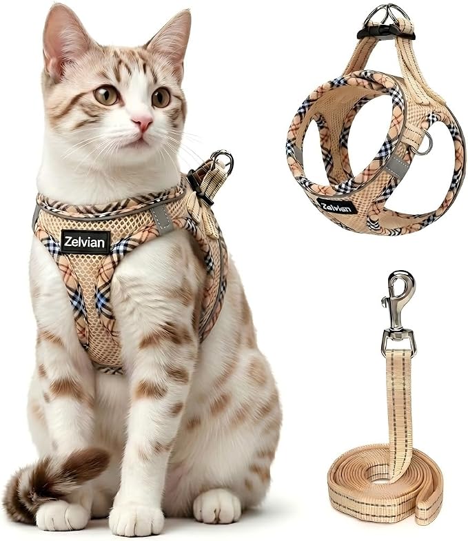 Cat Harness and Leash Set for Walking, Escape Proof Adjustable Soft Mesh Kitten by Unknown