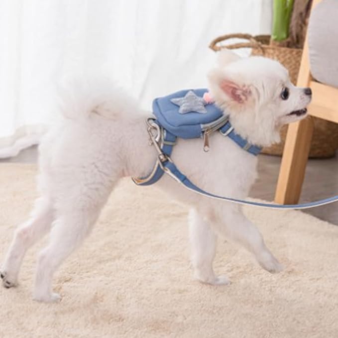 Pet Harness Leash Set, Cute Backpack Cat Vest Belt Leash Snap Design Pet - Image 3