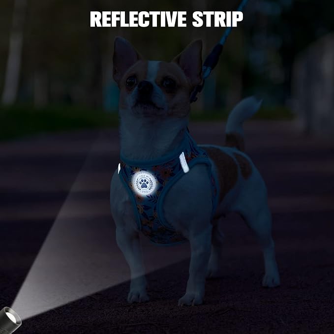 BEAUTYZOO Step in Dog Harness and Leash Set, Floral Pattern Reflective Dog - Image 6