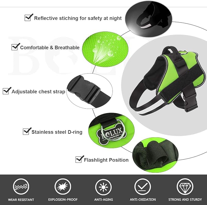 Bolux Dog Harness, No-Pull Reflective Dog Vest, Breathable Adjustable Pet - Image 2