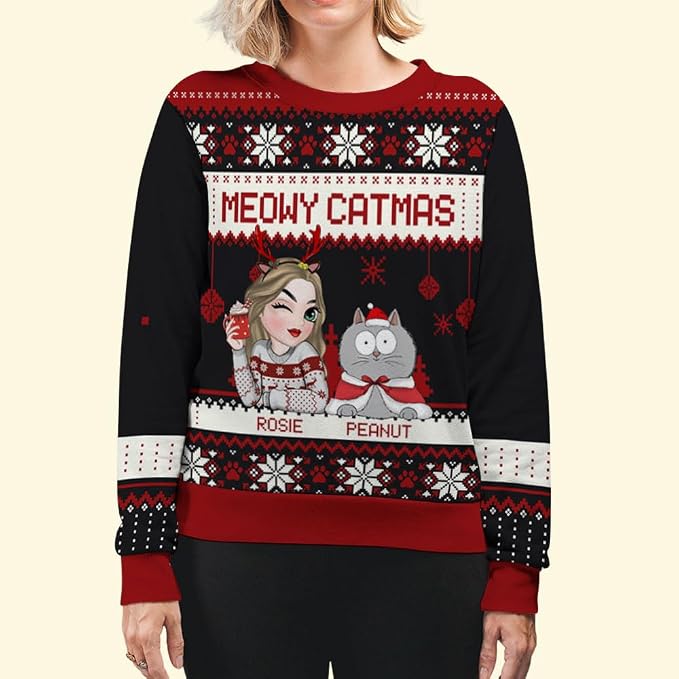 Wrappiness A Girl And Her Dog Christmas Sweatshirt - Image 3